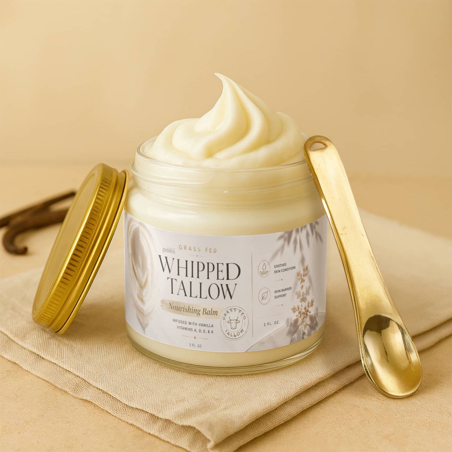 Goddess Whipped Tallow Balm — Deep Hydration, Vanilla Bean Comfort