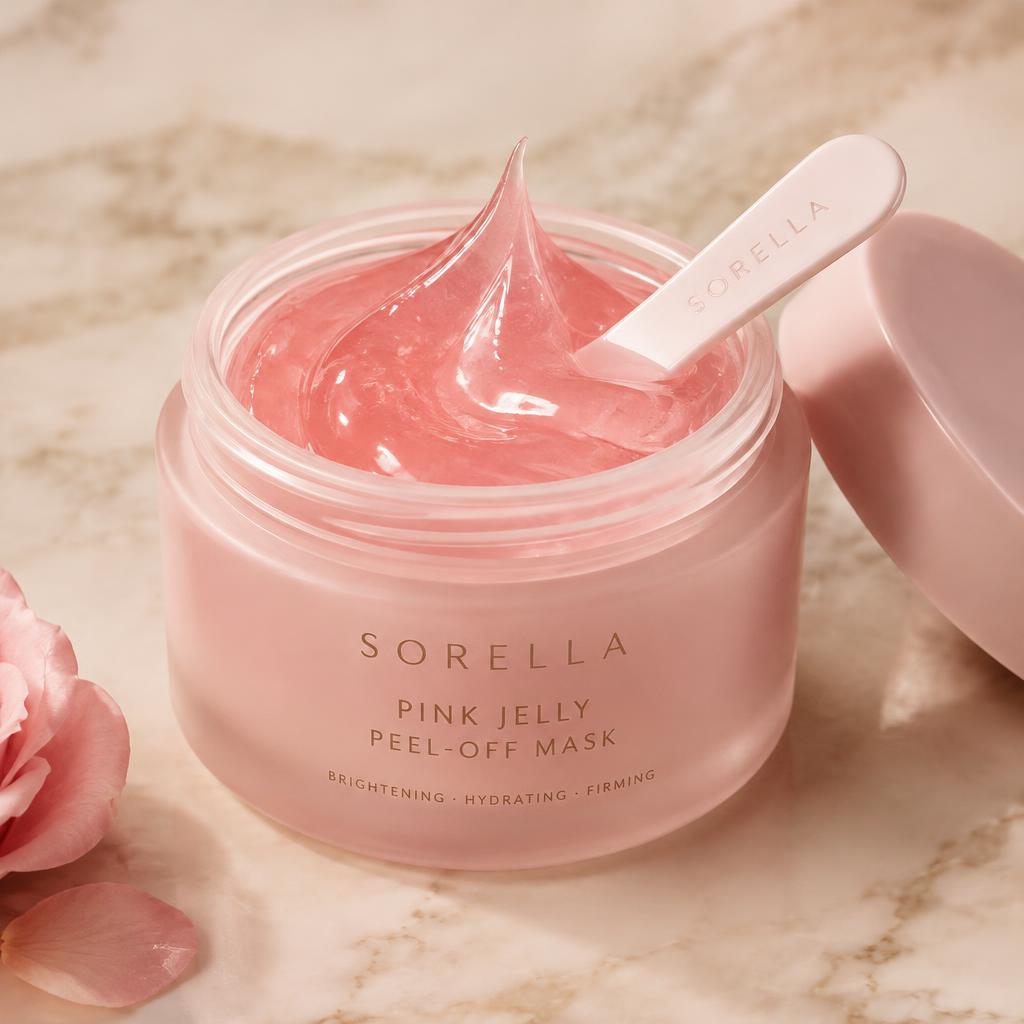 Pink jelly peel-off mask jar